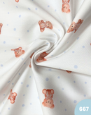 PIQUET DI COTONE - 667 ORSETTO POIS CELESTI