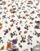 COTONE 100% - 1188 PANDA FIORI VIOLA E ARANCIO
