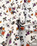 COTONE 100% - 1188 PANDA FIORI VIOLA E ARANCIO