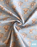 COTONE 100% - 450 ORSETTO E CONIGLIO FONDO CELESTE