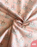 COTONE 100% - 451 ORSETTO E CONIGLIO FONDO ROSA