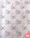 COTONE 100% - 451 ORSETTO E CONIGLIO FONDO ROSA