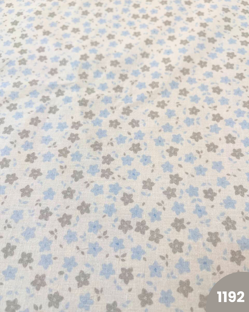 COTONE 100% - 1192 FIORELLINI GRIGI E CELESTI