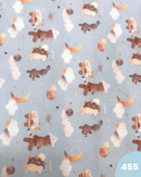 COTONE 100% - 455 NUVOLETTE E ANIMALI FONDO CELESTE