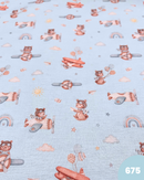 COTONE 100% - 675 ORSETTO AEREOPLANO FONDO CELESTE