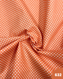 COTONE 100% - 632 POIS BIANCO FONDO ARANCIONE