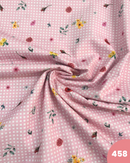 COTONE 100% - 458 FIORI FONDO QUADRETTO ROSA