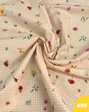 COTONE 100% - 459 FIORI FONDO QUADRETTO GIALLO