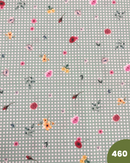 COTONE 100% - 460 FIORI FONDO QUADRETTO VERDE
