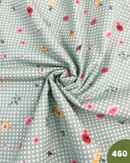 COTONE 100% - 460 FIORI FONDO QUADRETTO VERDE