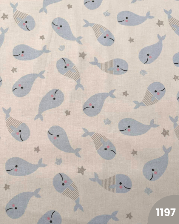 COTONE 100% - 1197 BALENA CELESTE RIGA BEIGE