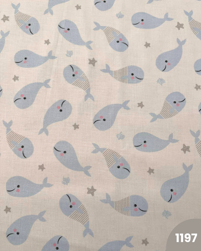 COTONE 100% - 1197 BALENA CELESTE RIGA BEIGE