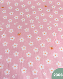 COTONE 100% - 2306 APE E FIORELLINI FONDO ROSA