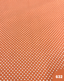 COTONE 100% - 632 POIS BIANCO FONDO ARANCIONE
