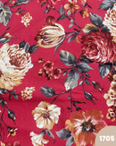 COTONE ARREDAMENTO - 1705 FIORI FONDO ROSSO