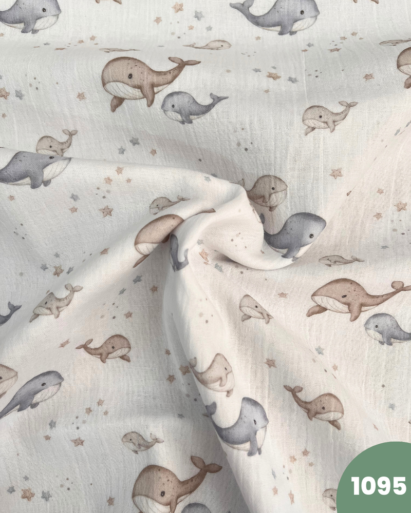 MUSSOLA DI COTONE - 1095 BALENE