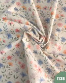 COTONE 100% - 1138 FIORELLINI CELESTI E COLOR PESCA