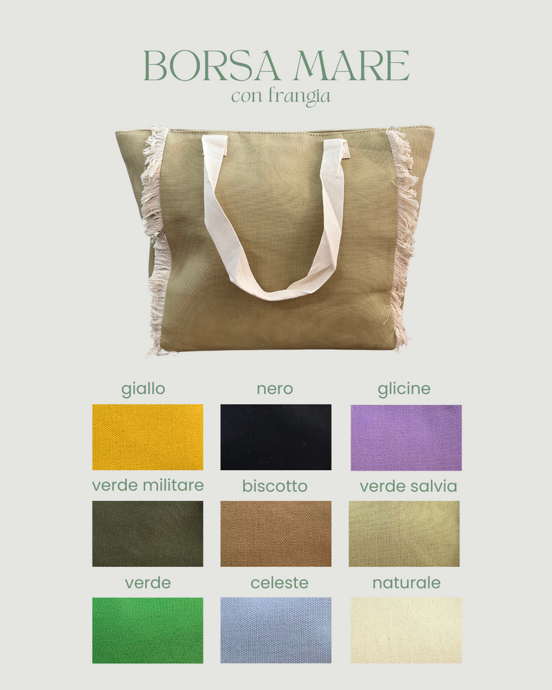 BORSA MARE CON FRANGIA - VARI COLORI