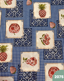 COTONE ARREDAMENTO - 2075 FRUTTA FONDO QUADRETTI BLU