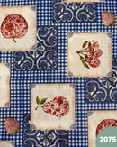 COTONE ARREDAMENTO - 2075 FRUTTA FONDO QUADRETTI BLU