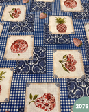 COTONE ARREDAMENTO - 2075 FRUTTA FONDO QUADRETTI BLU