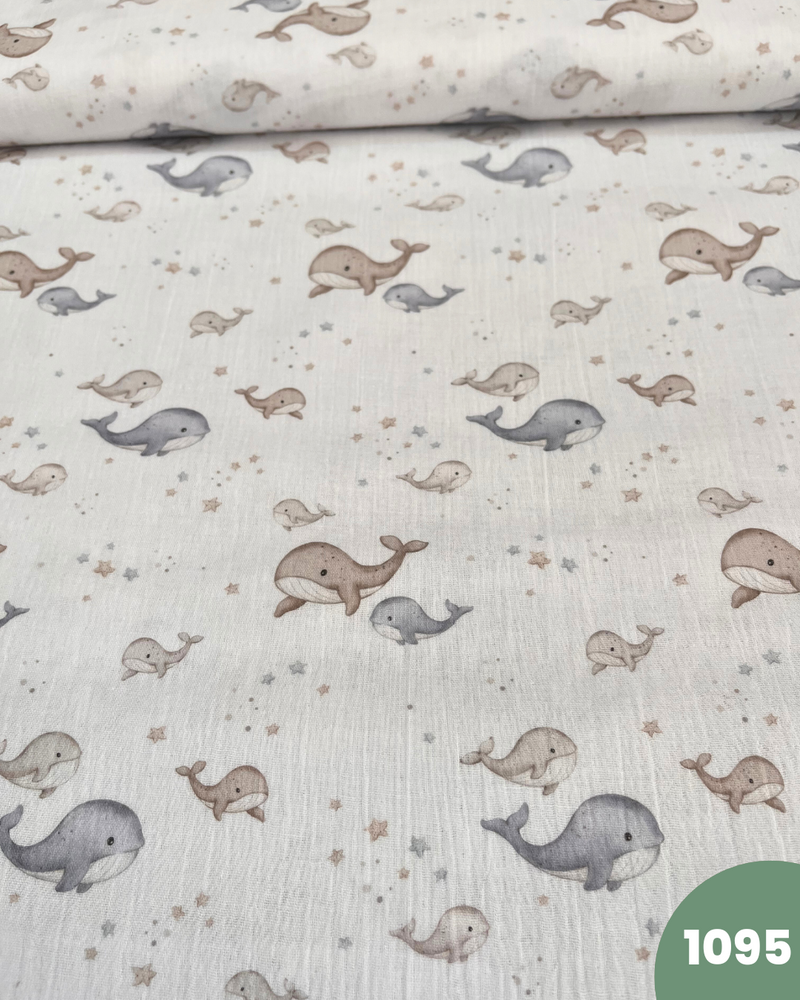 MUSSOLA DI COTONE - 1095 BALENE