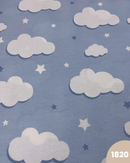 COTONE 100% - 1820 NUVOLE FONDO CELESTE