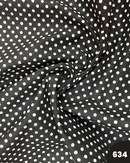 COTONE 100% - 634 POIS BIANCO FONDO NERO