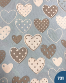 COTONE ARREDAMENTO - 731 CUORI FONDO CELESTE