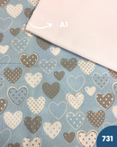 COTONE ARREDAMENTO - 731 CUORI FONDO CELESTE