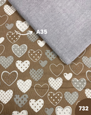 COTONE ARREDAMENTO - 732 CUORI FONDO TORTORA