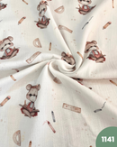 MUSSOLA DI COTONE - 1141 ORSETTO DETTAGLI ROSA