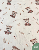 MUSSOLA DI COTONE - 1141 ORSETTO DETTAGLI ROSA