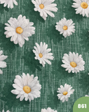 COTONE ARREDAMENTO - 861 MARGHERITE FONDO VERDE