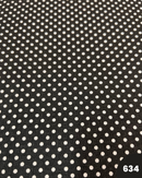 COTONE 100% - 634 POIS BIANCO FONDO NERO