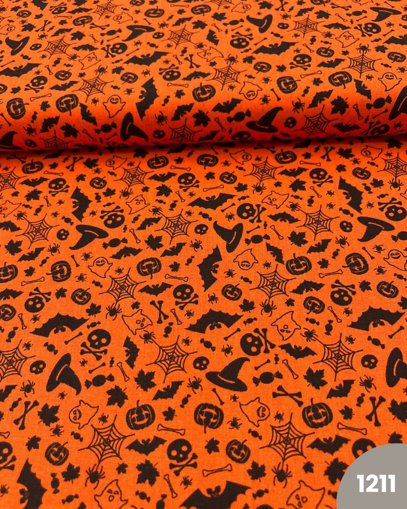 COTONE 100% - 1211 HALLOWEEN FONDO ARANCIO