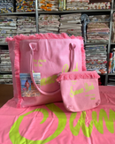SET 3 PEZZI MARE - BORSA POCHETTE TELO