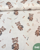 MUSSOLA DI COTONE - 1142 ORSETTO DETTAGLI CELESTI