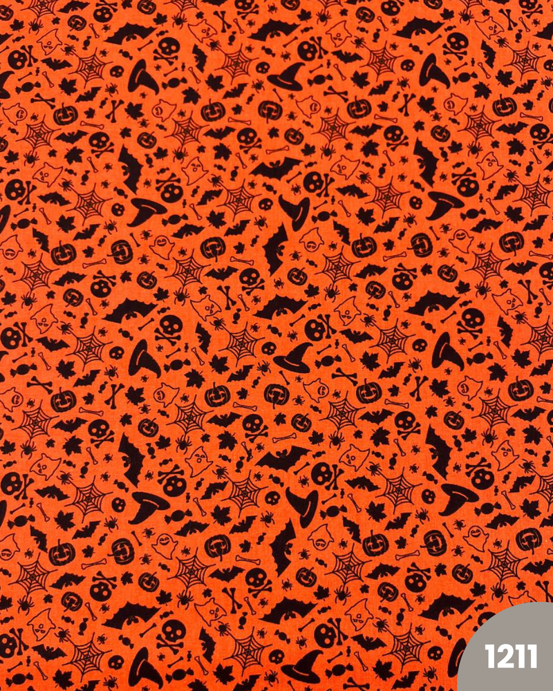 COTONE 100% - 1211 HALLOWEEN FONDO ARANCIO