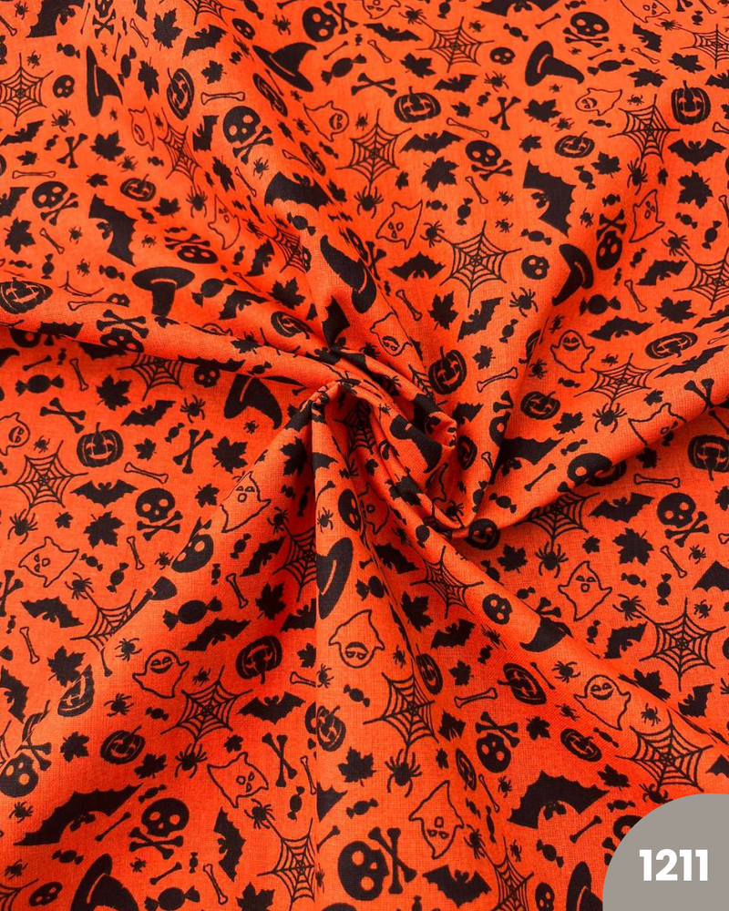 COTONE 100% - 1211 HALLOWEEN FONDO ARANCIO