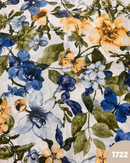 COTONE ARREDAMENTO - 1722 FIORI E FARFALLE BLU