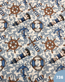 COTONE ARREDAMENTO - 736 ANCORA E TIMONE BLU E MARRONE