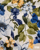 COTONE ARREDAMENTO - 1722 FIORI E FARFALLE BLU
