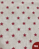 COTONE ARREDAMENTO - 793 STELLE ROSSE FONDO BEIGE