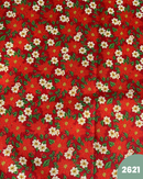 COTONE ARREDAMENTO - 2621 FIORELLINI NATALIZI FONDO ROSSO