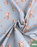 COTONE 100% - 1096 CONIGLIETTO FONDO CELESTE