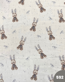 MUSSOLA DI COTONE - 592 CONIGLIETTO FIOCCHETTI CELESTE