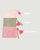POCHETTE IN JUTA POMPON