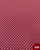 COTONE 100% - 635 POIS BIANCO FONDO BORDEAUX