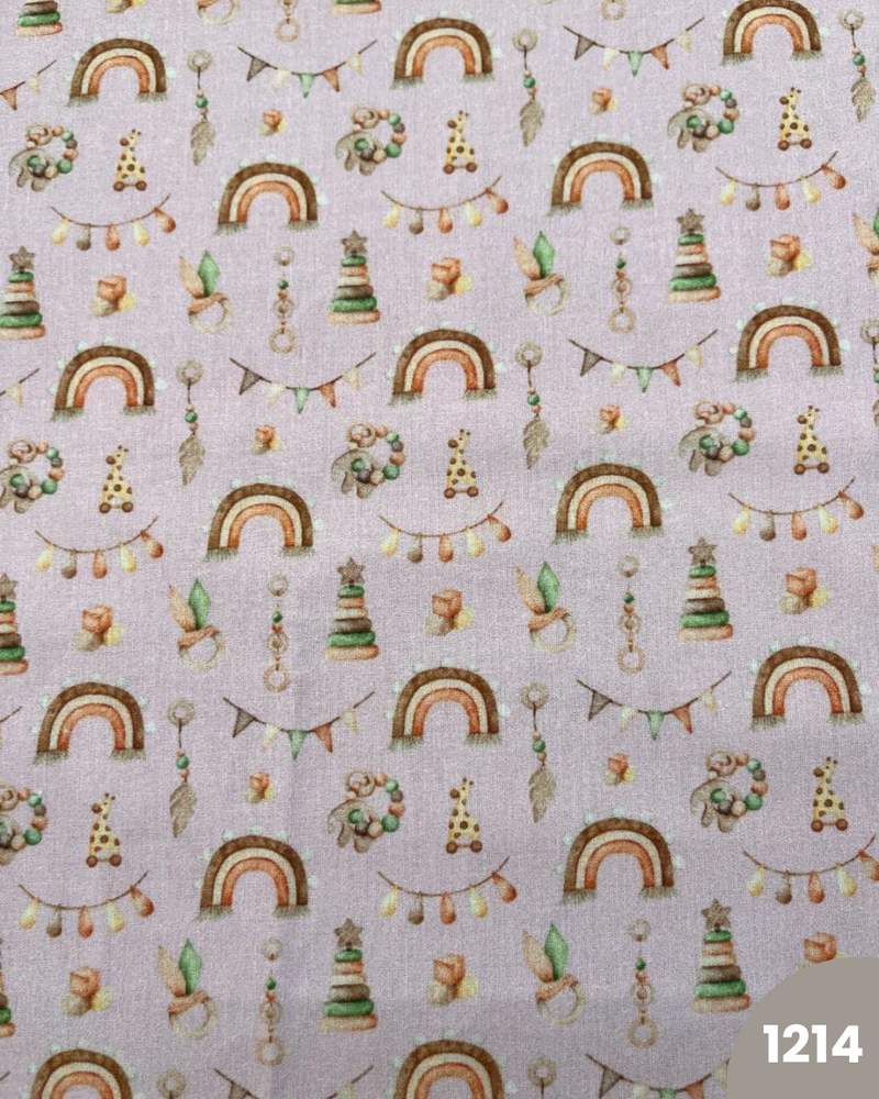 COTONE 100% - 1214 ARCOBALENO FONDO ROSA